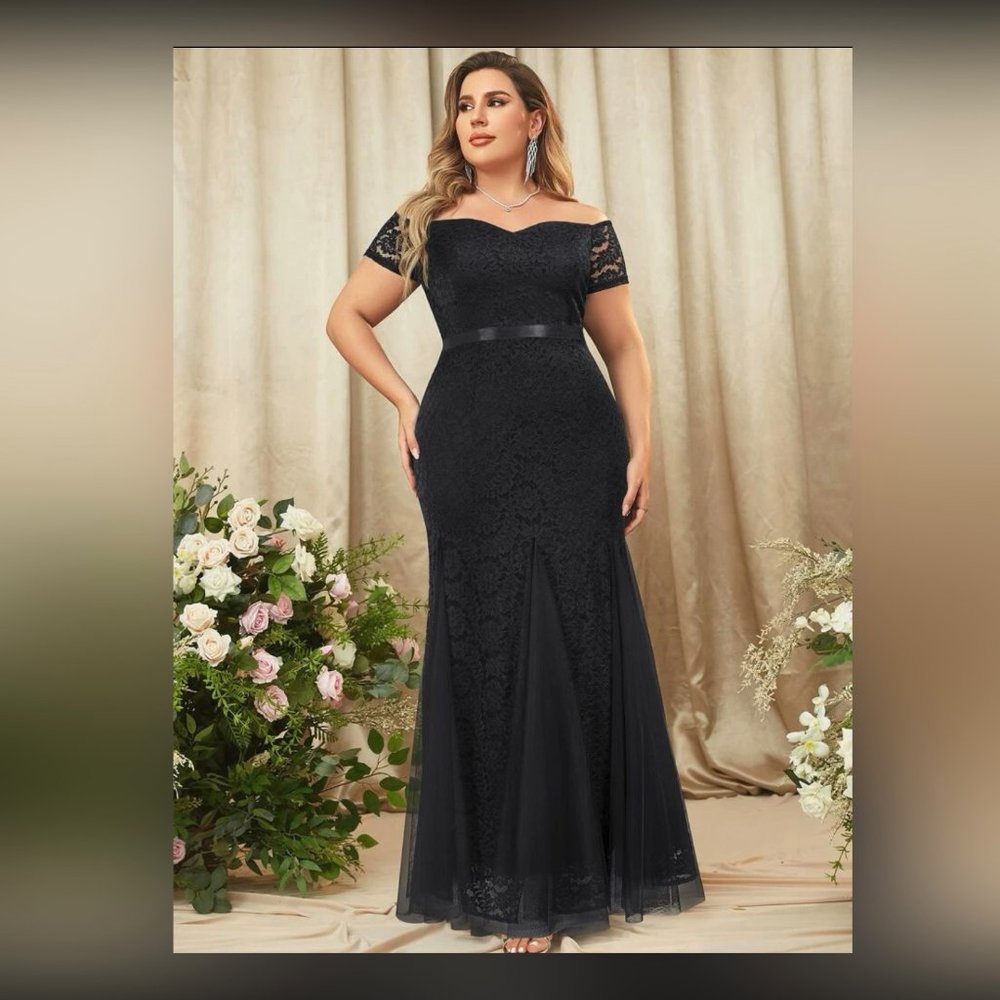 Long Lace Mermaid Off Shoulder Dress